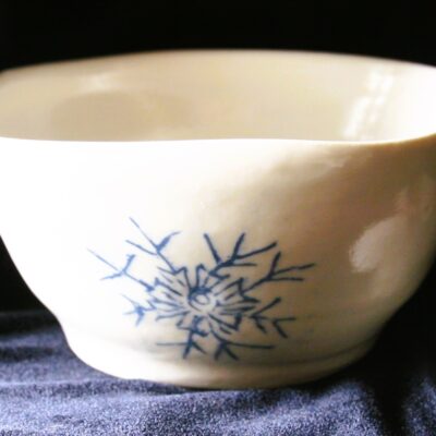 grand bol "fleur de givre" porcelaine