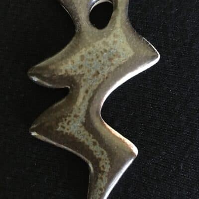 pendentif "éclair" porcelaine en fourrure