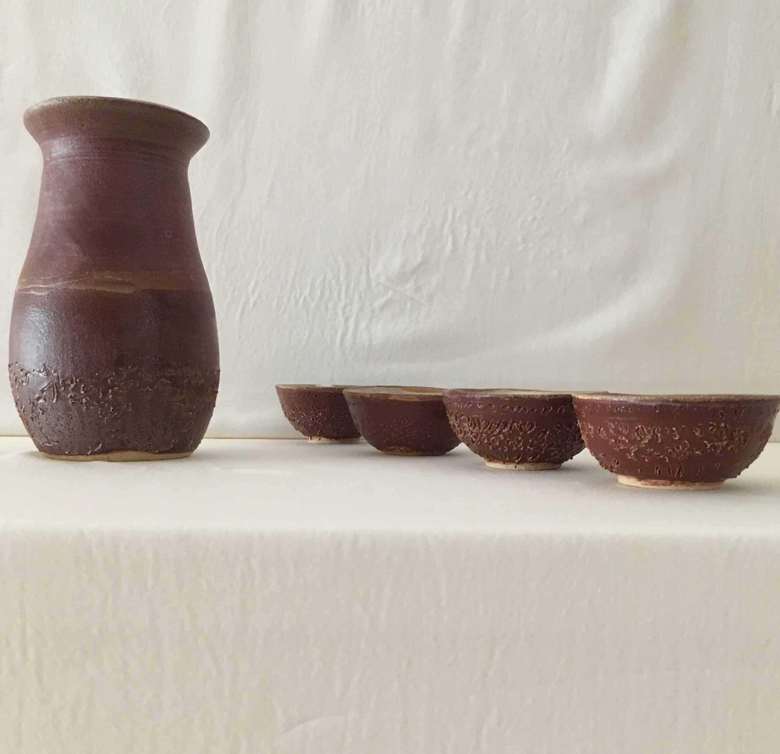 Bols et carafe à saké nommé " Papayé"